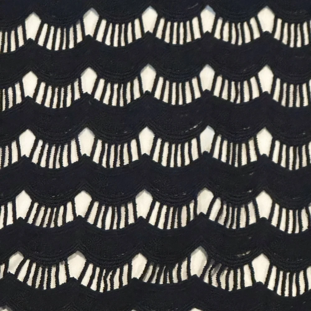 NWT! Kate Spade Scalloped Lace Elegant Black Short Sleeve Top Size 12